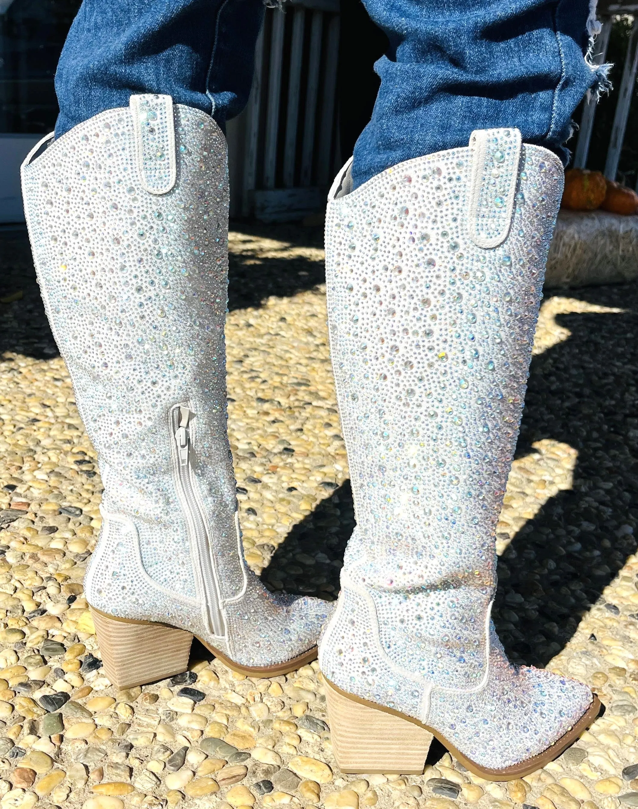 Very G Katy Silver Bling Tall Boot