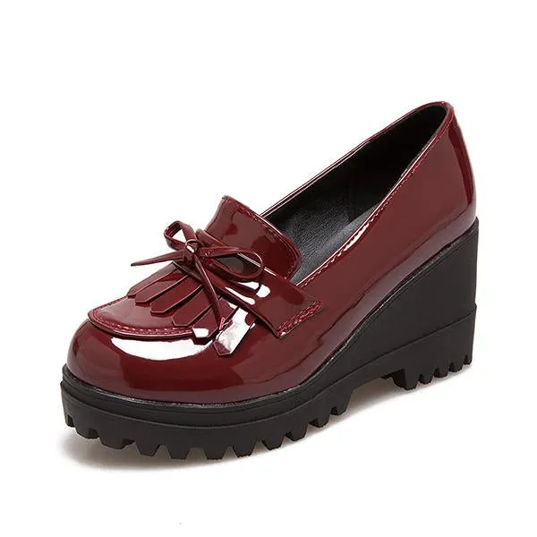 Women's Retro Casual Wedge Tassel Shoes 30638733S