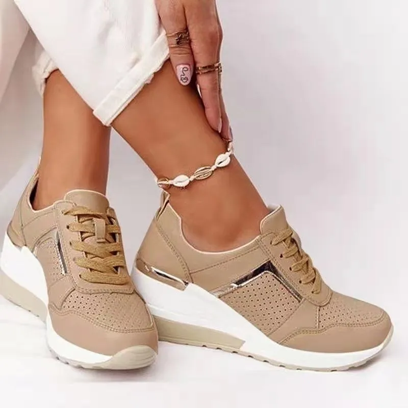 Women's Wedges Sneakers Breathable Hollow Non-Slip Shoes