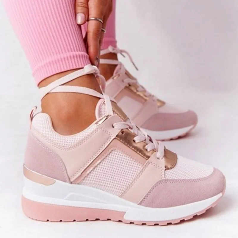 Women's Wedges Sneakers Breathable Hollow Non-Slip Shoes
