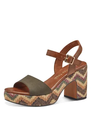 Wooden Block Heel Sand - Green