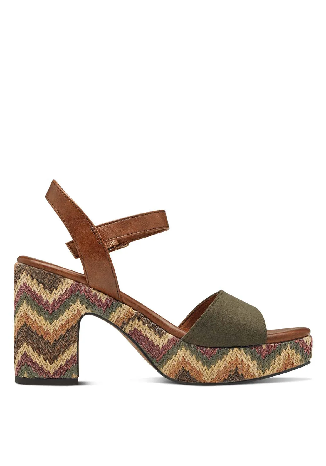 Wooden Block Heel Sand - Green