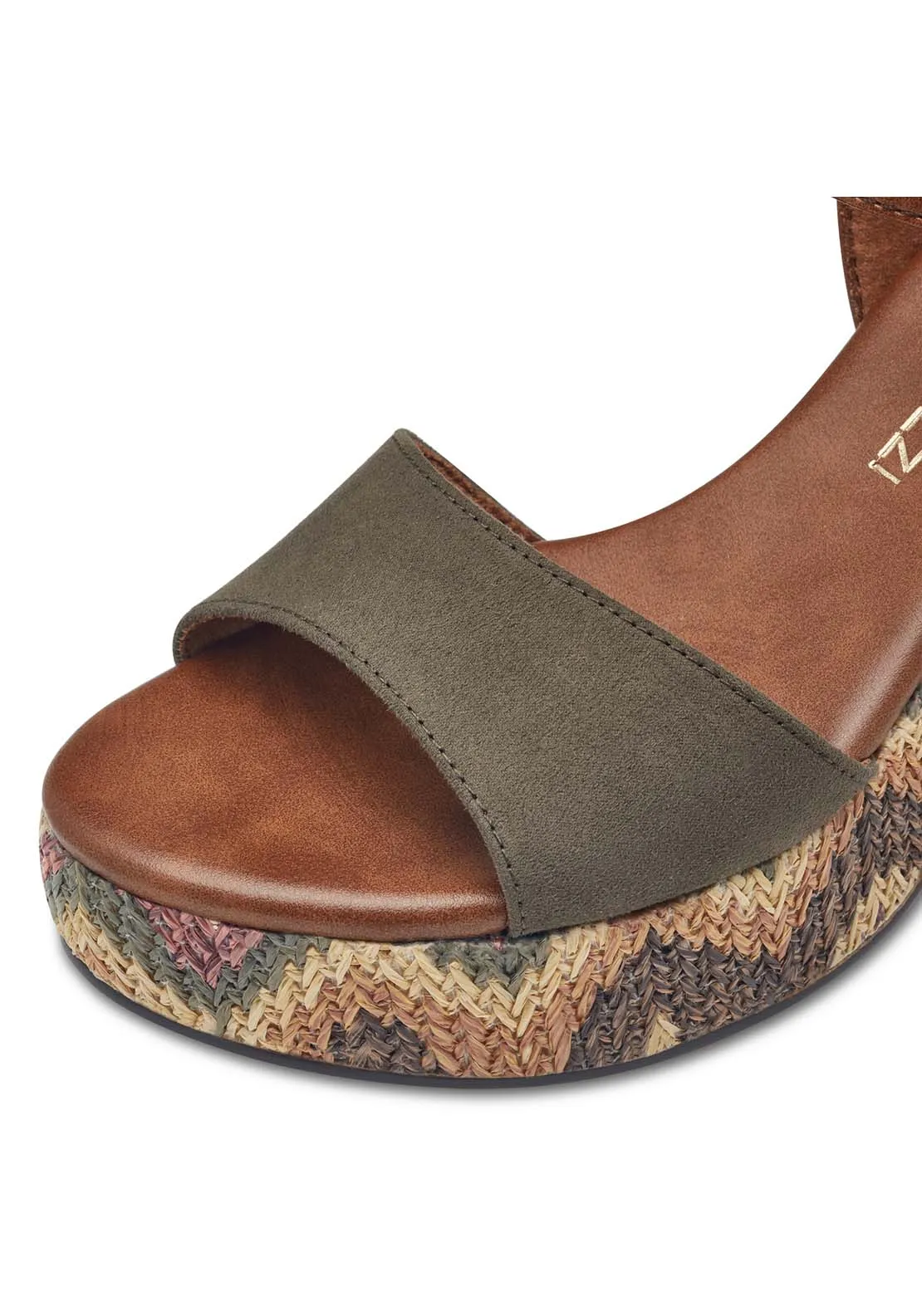 Wooden Block Heel Sand - Green